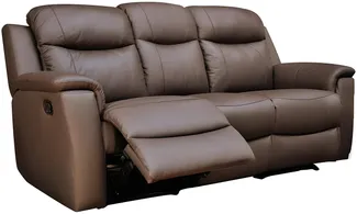 Vente-unique - Relaxsofa Leder 3-Sitzer - Braun - EVASION