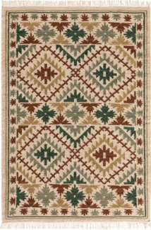 benuta Teppich Zohra, rechteckig, Höhe: 5 mm, Wolle, handgewebt, Kelim, Ethno-Style, Wohnzimmer