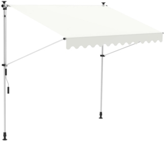 Klemmmarkise 250cm Balkon Sonnenschutz Creme Sonnensegel Terrasse Windschutz