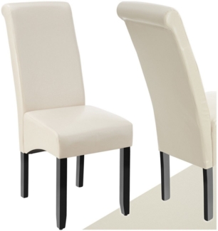 tectake Esszimmerstuhl 6er Set Esszimmerstuhl (6er Set, 6 St), gepolstert mit Kunstlederbezug