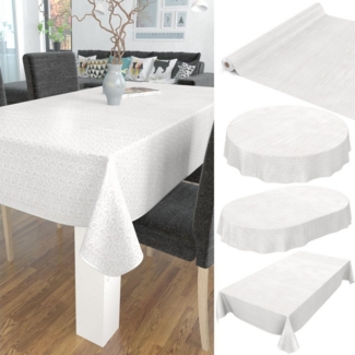 ANRO Tischdecke Wachstuchtischdecke Premium Gartentischdecke (Einzelstück 1-tlg), Geprägt Damast 155x110cm wasserabweisend