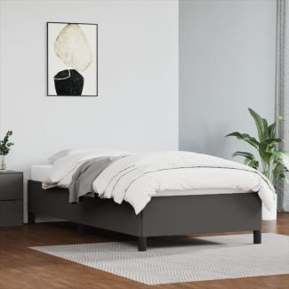 vidaXL Boxspringbett, 100x200 cm, Grau, Kunstleder, Schwarz