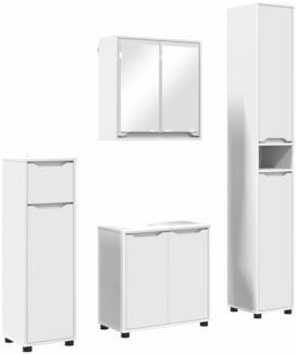 vidaXL Badezimmermöbel-Set mit Schubladen 4 pcs Weiß Holzwerkstoff 3403840