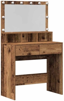 vidaXL Schminktisch mit Regal Altholz 80 x 41 x 134,5 cm Holzwerkstoff 871537