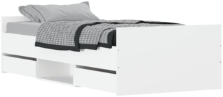 vidaXL Bettgestell mit Kopf- und Fußteil Weiß 100x200 cm 3203796