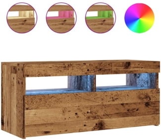 vidaXL TV-Schrank mit LED-Leuchten Altholz-Optik 90x35x40 cm 856307