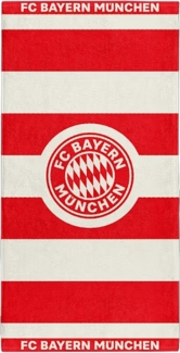 FC Bayern München Strandtuch 100% Baumwolle 160x80 cm rot/weiß