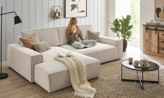 Home affaire Ecksofa NEU: SHERWOOD XXL 284, Big-Sofa L-Form, tiefe Sitzfläche 95 cm, Cord, Recamiere rechts/links, als Schlafsofa stellbar, Cord u. Leinenoptik