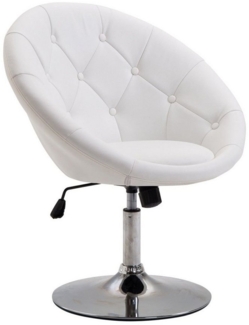 HOMCOM Relaxsessel höhenverstellbarer Drehhocker Drehstuhl (Relaxstuhl, 1-St, Arbeitshocker), Weiß, 71 x 59 x 78-90 cm