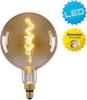 näve LED-Leuchtmittel Dilly Max, E27, 1 St, Filament warmweiß LED E27/5W dimmbar 2200K 280lm D: 20cm H: 30cm