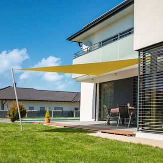 Windhager Sonnensegel Cannes Dreieck, 4x4x4m, gelb