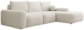 Selsey Ecksofa CARNOS, mit Schlaffunktion, Bettkasten, Chenille-Bezug, Ballkissen