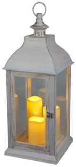 BURI Kugelleuchte Laterne mit Flackereffekt LED-Kerzen Windlicht Timer