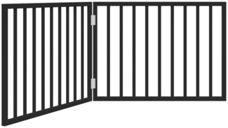 vidaXL Hundegitter Faltbar 2 Paneele Schwarz 160 cm Pappelholz 352192