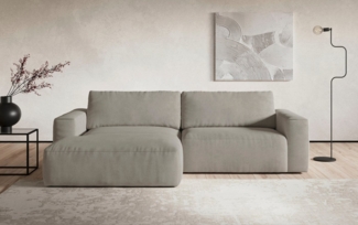 COTTA Ecksofa Lasso L-Form, XL-Sofa, mit breiter Recamiere im trendigen Cord oder angenehmen Strukturstoff