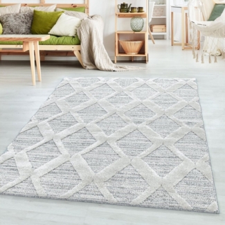 SIMPEX24 Teppich Boho Design, Rund, Höhe: 20 mm, Teppich Wohnzimmer Boho Design Weich 3D Optik Skandinavische Stil