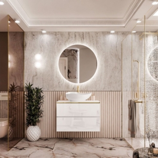 Lookway Badmöbel-Set AURORA GOLD Badezimmerschrank mit praktische Schubladen