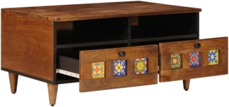 vidaXL TV-Schränk mit Regal Walnuss 70 x 33 x 46 cm Massivholz Mango 4018225