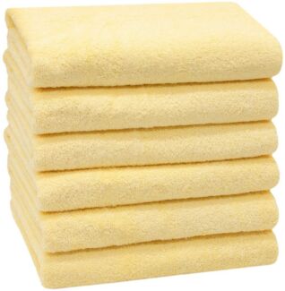 ZOLLNER Handtücher, Walkfrottier (6-St), 50x100 cm, 100% Baumwolle, vom Hotelwäschespezialisten, Gelb