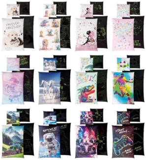 Carpe Sonno Kinderbettwäsche 135x200 +10 SPIELE +KINDERBUCH Baumwoll Bettwäsche Kind Jungen Mädchen, Renforcé, 2 teilig, Coole Bett Set Astronaut Weltall Waltraum Raumfahrt