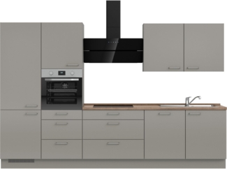 nobilia® Küchenzeile "Laser II", vormontiert, Ausrichtung wählbar, Breite 330 cm, wahlw. mit E-Geräten