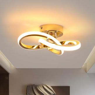 Goeco Moderne LED Deckenleuchte, 22W Gold Deckenlampe, 3000k Warmes Licht, Blumenform Deckenbeleuchtung für Wohnzimmer Schlafzimmer Flur Küche