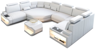 Sofa Dreams 'Mini Asti U' Wohnlandschaft, 93 x 280 x 352 cm, Weiß, Büffelleder, Links