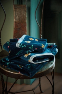 PiP Studio Handtuch Les Fleurs Dark Blue 55X100 Set A 3 Dunkelblau 100% Cotton, terry, Baumwolle (1-St), Handtuch Frottetuch