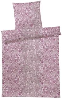 Elegante Feinste Bio Mako-Satin Bettwäsche 155x220 Paisley rose 2215-1 Opus