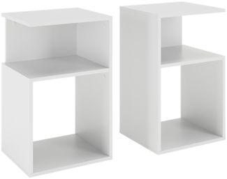 Vicco Nachttisch Weiß 2er Set, Elios