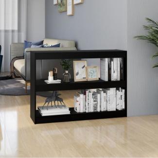 vidaXL Bücherregal Raumteiler Schwarz 100x30x71,5 cm Massivholz Kiefer 808212