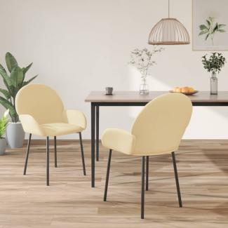 Esszimmerstühle 2 Stk. Creme Samt [344772]