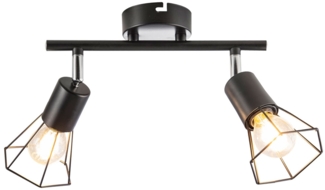 Deckenleuchte, Geflecht, schwarz, L 25 cm, TONI