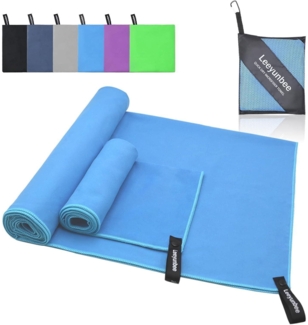 Mikrofaser Handtuch Set Badetuch Groß Klein 160x80 cm 80x40 cm Blau