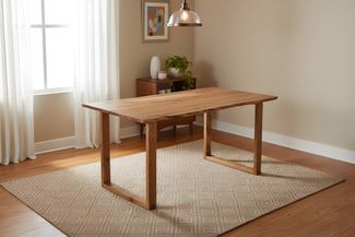 Esstisch Baumkante massiv Akazie natur 120 x 80 cm U-Gestell Holz natur GRAZ 173434071