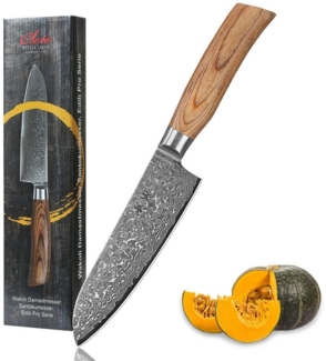 Wakoli Santokumesser EDIB Pro Damast Santoku Messer I 16cm Klinge I Pakkaholzgriff, 67 Lagen Damaststahl, VG-10 Stahlkern