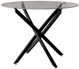 Lookway Esstisch BEIRA runde Platte, 90 cm aus Glas ohne Stühle (1 Tisch), Durchmesser: ø 90 cm