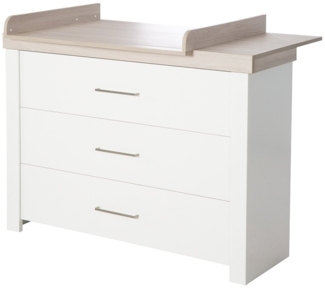 roba Wickelkommode 'Lucy' mit Wickelansatz - Soft-Close - Wickelhöhe 90 cm- Weiß / Luna Elm