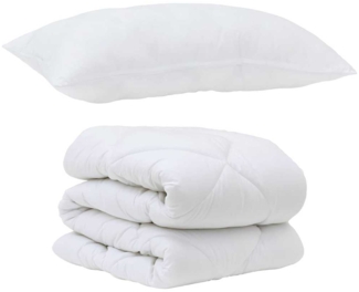 vidaXL Bettdecke mit Kissen 2 pcs Weiß Mikrofaser 3376650