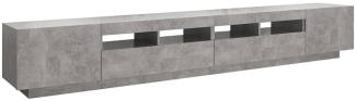 vidaXL TV-Schrank mit LED-Leuchten Betongrau 260x35x40 cm 3081919