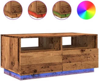 vidaXL Couchtisch mit LED-Leuchten Altholz-Optik 90x49x40 cm 857710