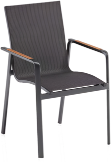 Kettler Stapelsessel Diamond Alu anthrazit/charcoal Stapelstuhl 57,5 x 62 x 90 cm