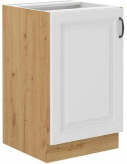 Spülenschrank 50 cm Stilo Weiß + Eiche Artisan Küchenzeile Küchenblock Küche