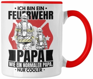 Trendation Tasse Trendation - Feuerwehr Papa Geschenk Tasse Feuerwehrmann Vater Vaterta