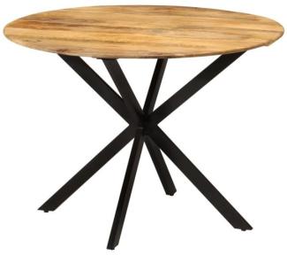 vidaXL Esstisch Ø110x78 cm Massivholz Mango und Stahl 338454