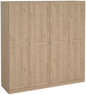 Dmora Großer Kleiderschrank Presidenti, Schlafzimmermöbel, Schrank, Garderobe, 196x62 h200 cm, Eiche