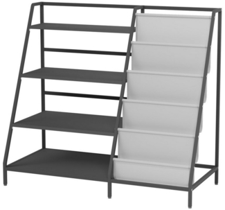 radelldar Bücherregal Kinderregal Spielzeugablage mit 5 Ablage und 4 offenen Fächern, für Kinderzimmer
