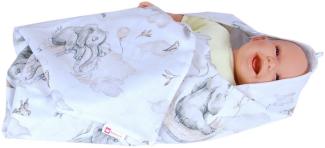 BabyLux Badetuch BabyLux Badetuch Handtuch Musselin Baby Kind Kaputzenhandtuch 80x80cm, OK127 Elefant Beige