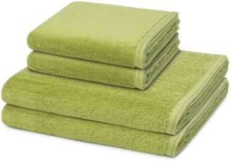 Vossen Vegan Life 4 tlg. Frottier-Set - 2 X Handtuch (50 X 100cm), 2 X Duschtuch (67 X 140cm) - 580 g/m2 - Avocado
