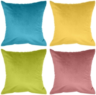 Amilian Kissenbezüge - 4er Set Kissenbezug - Zierkissenbezüge - Kissenhüllen, (4 Stück), 40x40 cm, Kissenhülle für Kissen, Zierkissen, Sofakissen, Dekokissen